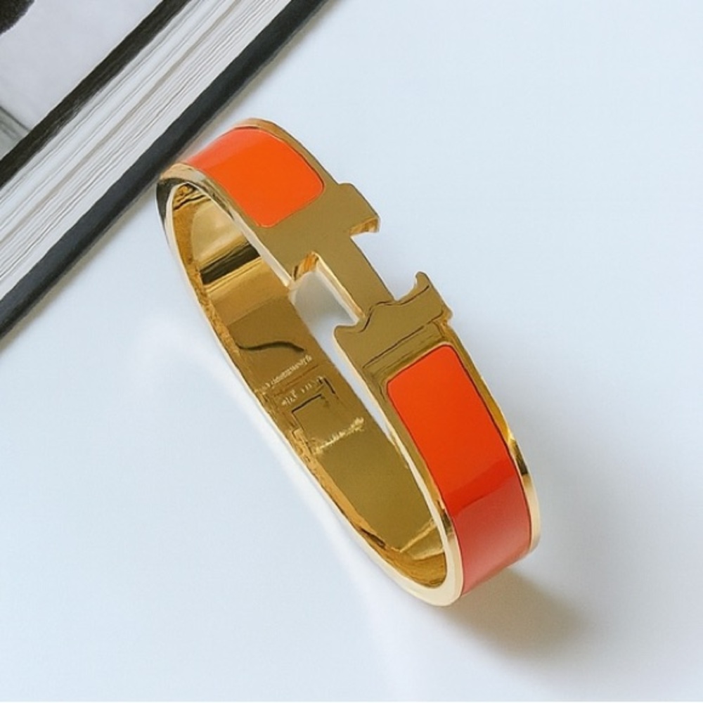 New Clic H Bracelet gold plated stainless steel in various enamel colors - Picture 5 of 12